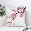 Pillow Case Watercolor Pink Cherry Blossoms Sakura Custom Pillow Cover For Sofa Home Decor Vintage Pillowcases