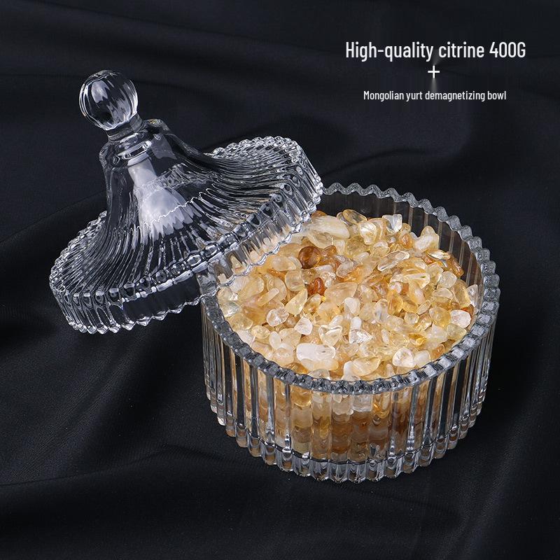 Natural White Crystal Stone Purification Bowl for Jewelry Storage