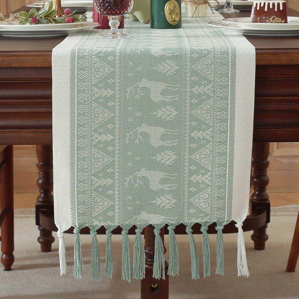 Luxury Christmas Table Runner: Handmade Imitation Cotton-Linen Tea Towel