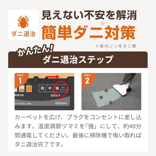 Freedom Hot Carpet, 1 Tatami Mat Size (125 x 125 cm), Ideal for Single Living or Children's Rooms, Temperature Control, Dust Mite Removal, Foldable, E