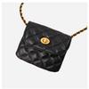 Gold Quilted Waist Belt Bag - Women's French Chic Mini Chain Crossbody