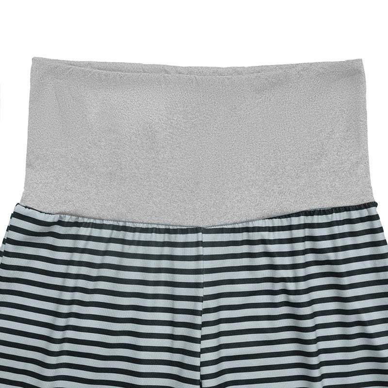 VEZFAA Women's Fashion Casual Stripe Print High Waist Trousers Pants & Capris