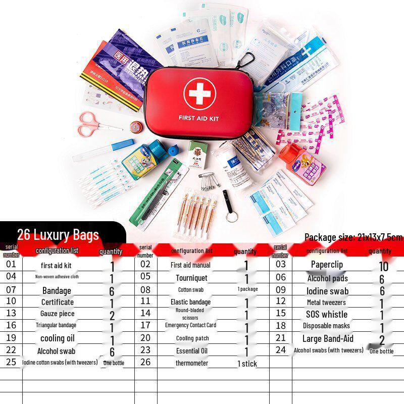 Portable Outdoor First Aid & Emergency Self-Rescue Kit