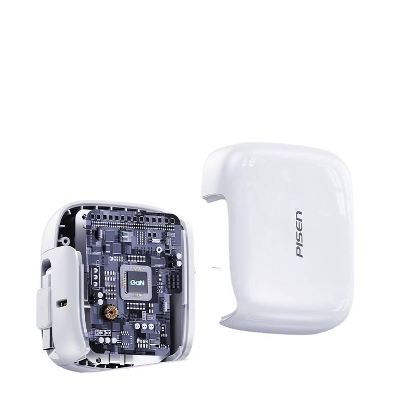 PISEN 45W GaN Charger with Retractable Cable for 17Proma Phone and Computer