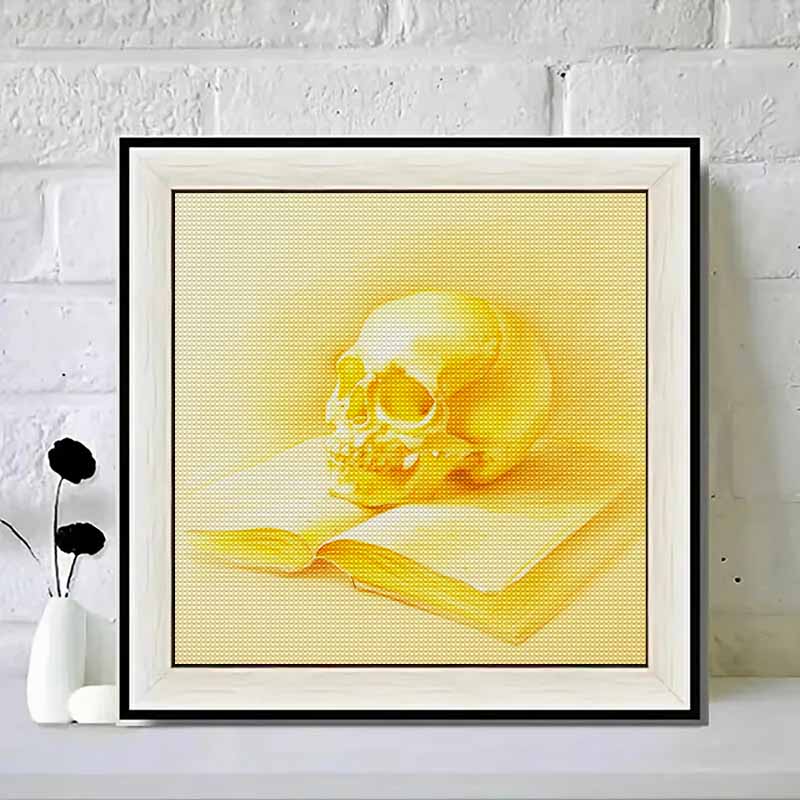 New Arrival 5D DIY Full Circle Diamond Painting "Yellow Skull and Book" Embroidery Cross Stitch Home Decor Gift