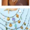DIY Strandstil Buntes Seil Halsketten- & Armband-Set mit Meeres-Serie Edelstahl-Anhänger