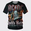 Metal Rock Band Summer Men's Short Sleeved Men's Round Neck Casual T-shirt 3D Printed Top Fashionable Streetwear Men's