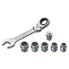 [Kyoto Machine Tool] Ratchet Wrench Socket Set with Drive Angle Adapter TBZ1407, 9.5mm, Silver