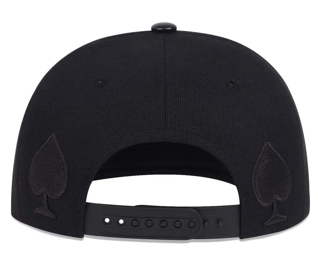 Sproutsy Men's Spade Playing Card Snapback Cap, Popular, Casual, and Stylish (Black)