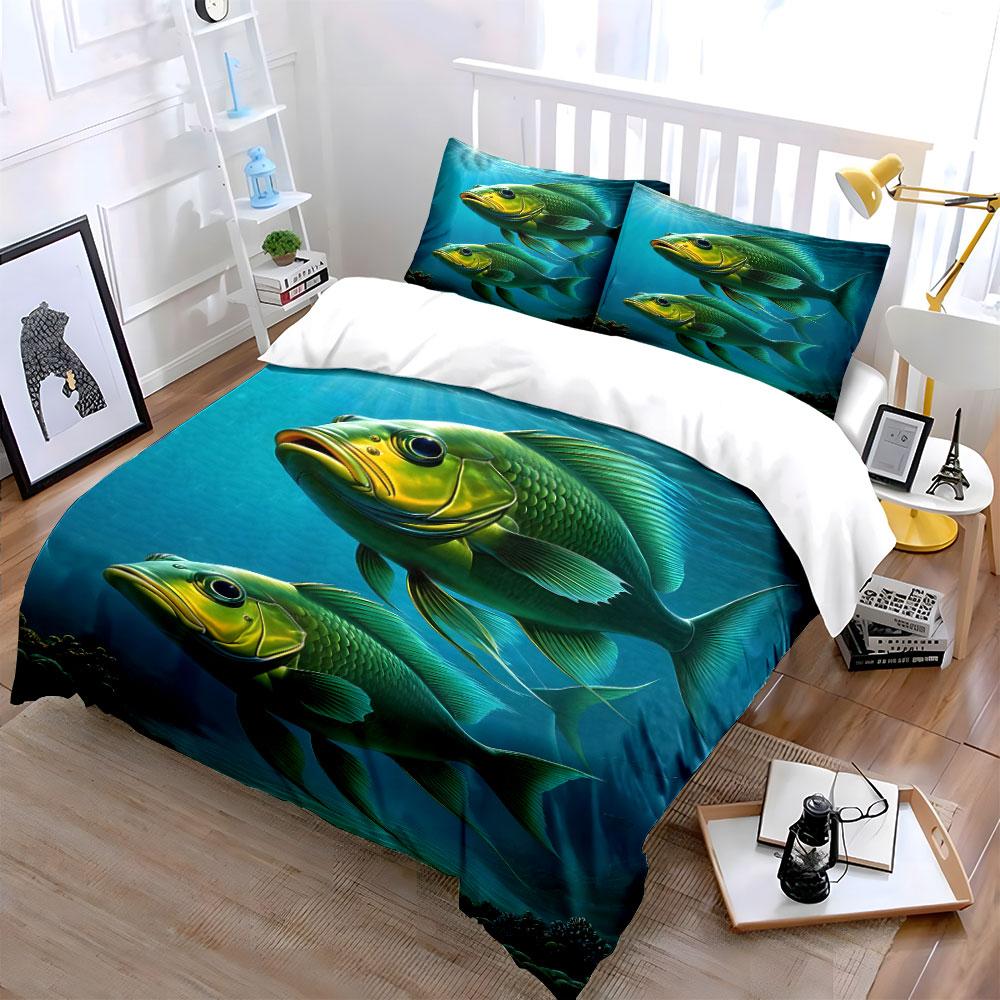 Unterwasserfisch-Dekorationsset Mehrere Größen Kinder- und Schlafzimmer für Erwachsene Exquisites 3-teiliges Bettwäscheset, Geschenk
