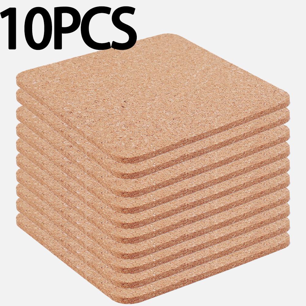 Square Cork Coaster for Families Tea Houses Restaurants Cafes Heat Resistant and Anti Slip Cup Mats Home Kitchen Tools Wholesale