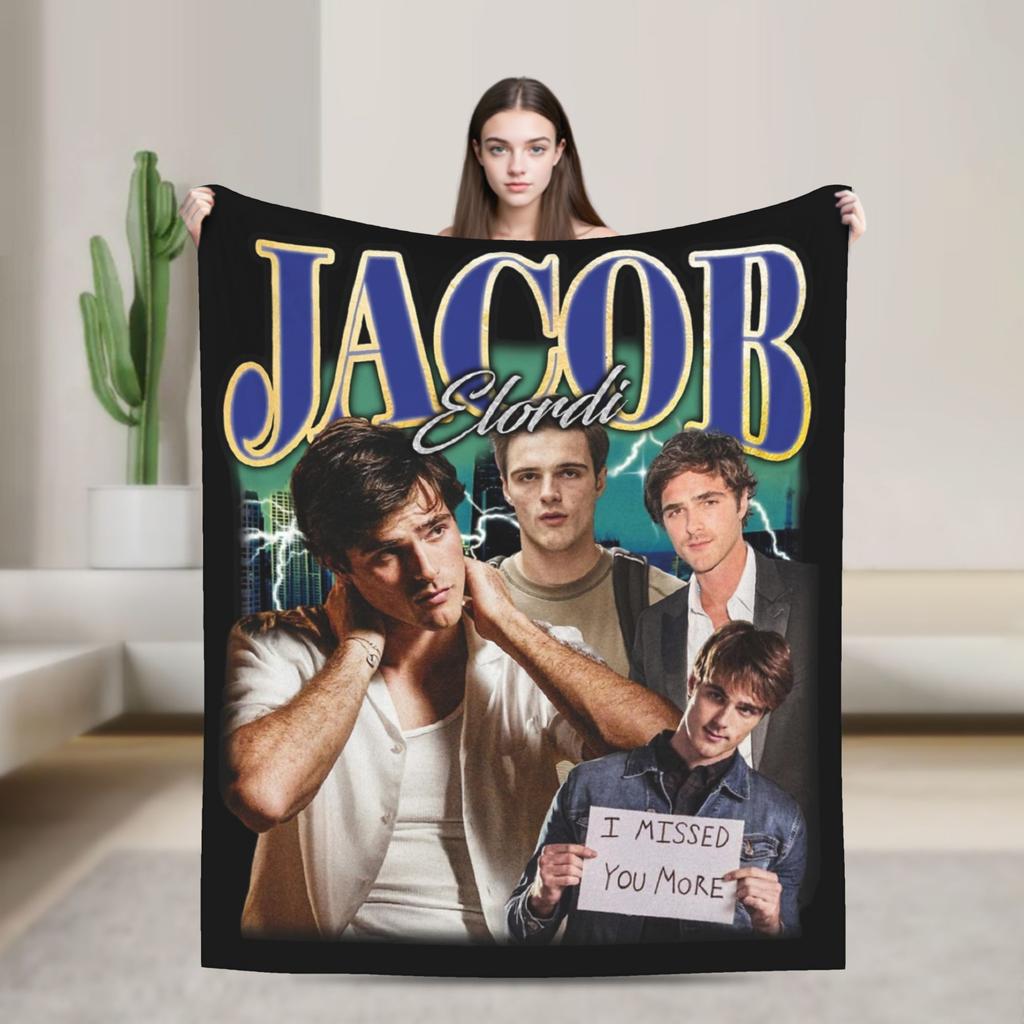 Jacob Elordi Australischer Schauspieler Poster Decken Qualität Weich Warm Überwurfdecke Winter Reisen Outdoor Bequeme Tagesdecke