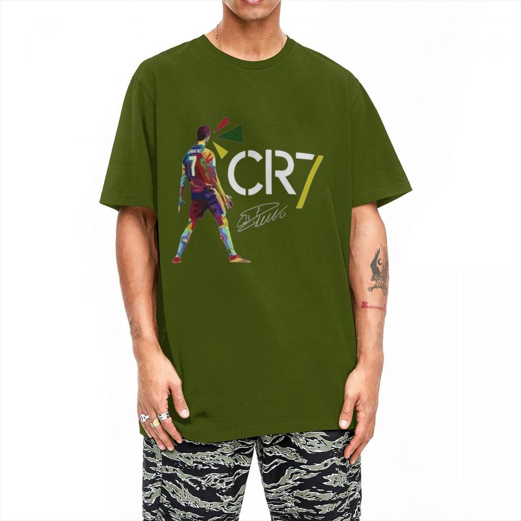 T-shirt con Firma Cr7 Cristianoed Ronaldoed Uomo Y2K Base Cotone Puro T-shirt Spiaggia Girocollo Magliette alla Moda Taglie Forti