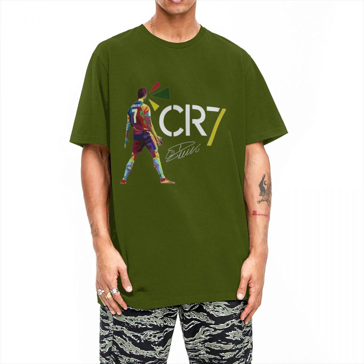 

Футболка с автографом Cr7 Cristianoed Ronaldoed Мужская Y2K Базовая из чистого хлопка Футболки Пляжная с круглым вырезом Модные футболки Одежда больших размеров 4XL
