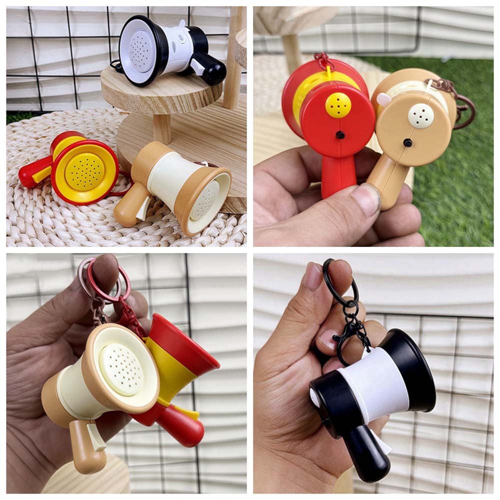 

Speaker Music Keychain Pendant Recording Handheld Speakers Toy Music Trumpet Key Chain Unisex чорний