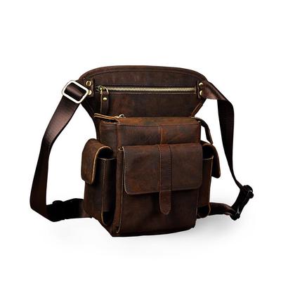 Borsa a tracolla a tracolla multifunzione casual dal design in vera pelle da uomo. Borsa a tracolla con marsupio in vita