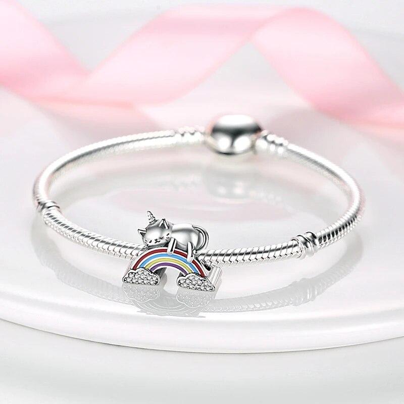 2023 925 Sterling Silver Lazy Cat Collection Pendant Charms Beads Paw Print Fit OriginalNew DIY Bracelet Gift Women Jewelry