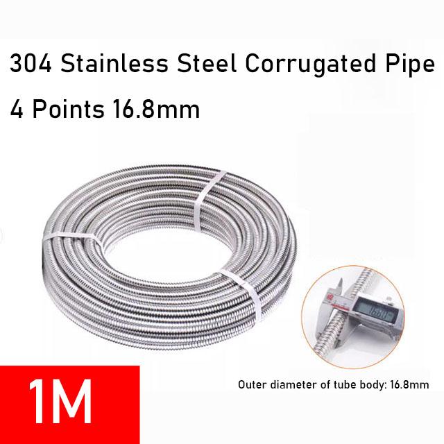 304 Stainless Steel Corrugated Pipe, 16/16.8/20/25mm Water Heater Hose, Hard Corrugated Coil For Hot And Cold Water Inlet And Ou