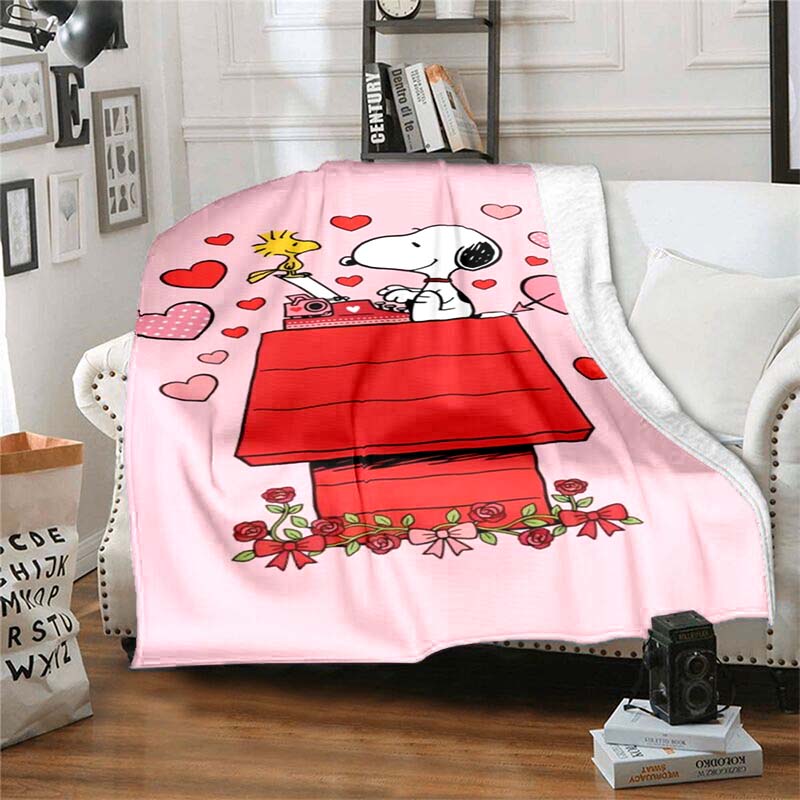 Warm blanket, Snoopy cartoon pattern, comfortable nap blanket, soft and skin-friendly, a great gift for friends and family.