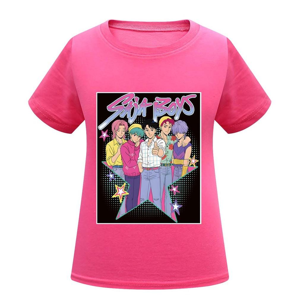 Kids Girls Anime Cartoon K-POP Rumi Zoey Mira Printed Casual Short Sleeves T-Shirt Top