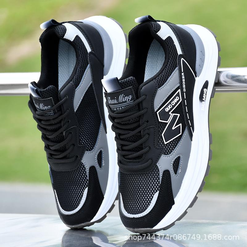Schuhe Frühling und Herbst Neue Lederoberfläche Wasserdicht Sportlich Lässig Rutschfest Laufschuhe Vaterschuhe