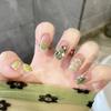 24Pcs Purple Bunny Design Full Coverage Press On Nails Artificial Removable Fake Nail Art Acrylic False Nails Finished
