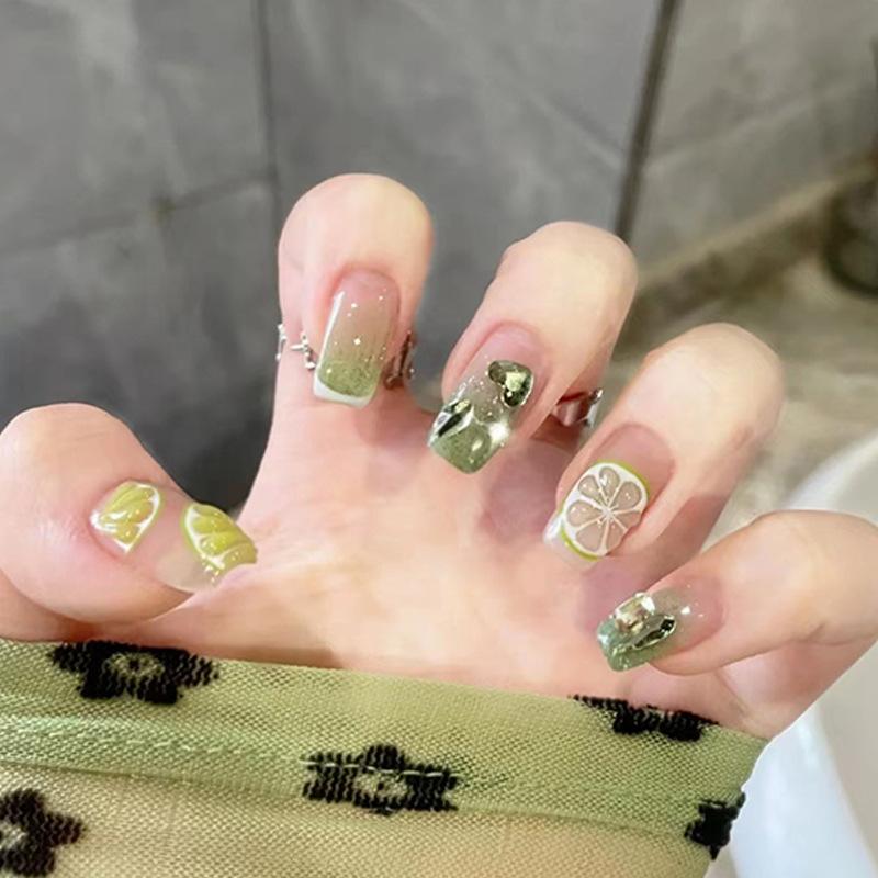 24Pcs Purple Bunny Design Full Coverage Press On Nails Artificial Removable Fake Nail Art Acrylic False Nails Finished