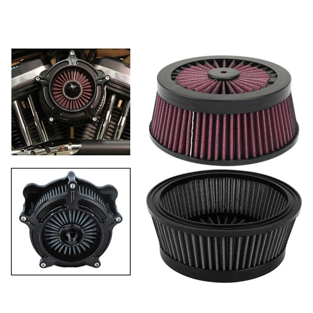 Replacement Motorcycle Air Cleaner Filter Round Tall Aluminum Filter Element for Harley Touring FXDLS Softail Trike