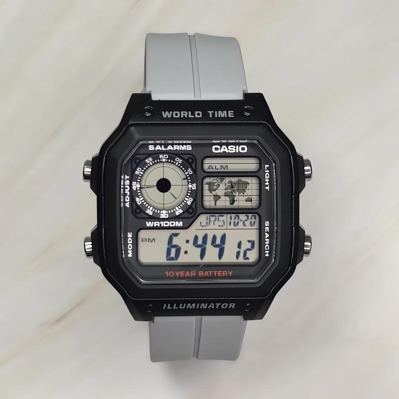 CASIO Customized watch modified series retro classic pure black small square 10-year power AE-1200WH-1A modified-black s AE-1200WH-1A чёрный