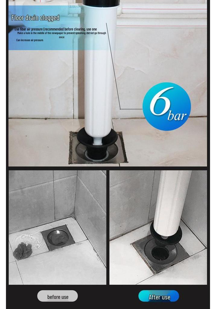 High-Pressure Toilet & Drain Unclogging Tool for Kitchen and Bathroom