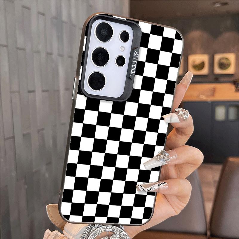 Retro Classic Chess Board Grid Shockproof Phone Case for Samsung A17 A16 A15 A14 A37 A57 A36 A56 A26 A35 A55 A25 A34 A54 A24 A13