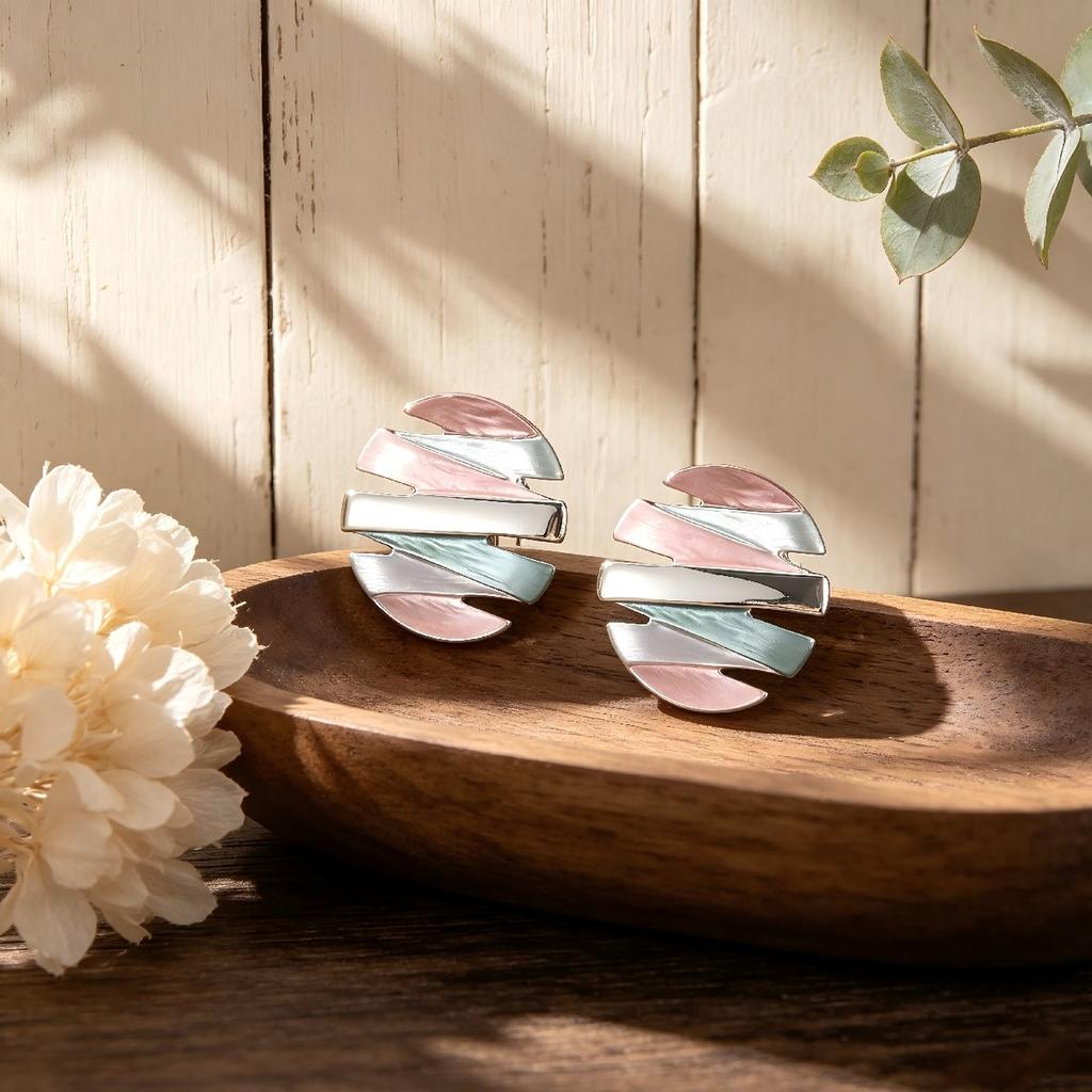 New European and American fashion luxury enamel color stud earrings women's simple niche versatile temperament earrings