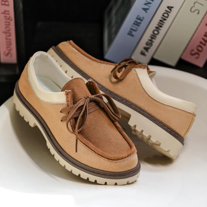 New Luxury Fashion Men Shoes Vintage British Tooling Leather Shoes Cow Suede Loafers Breathable Sneakers Designer Shoes Men
