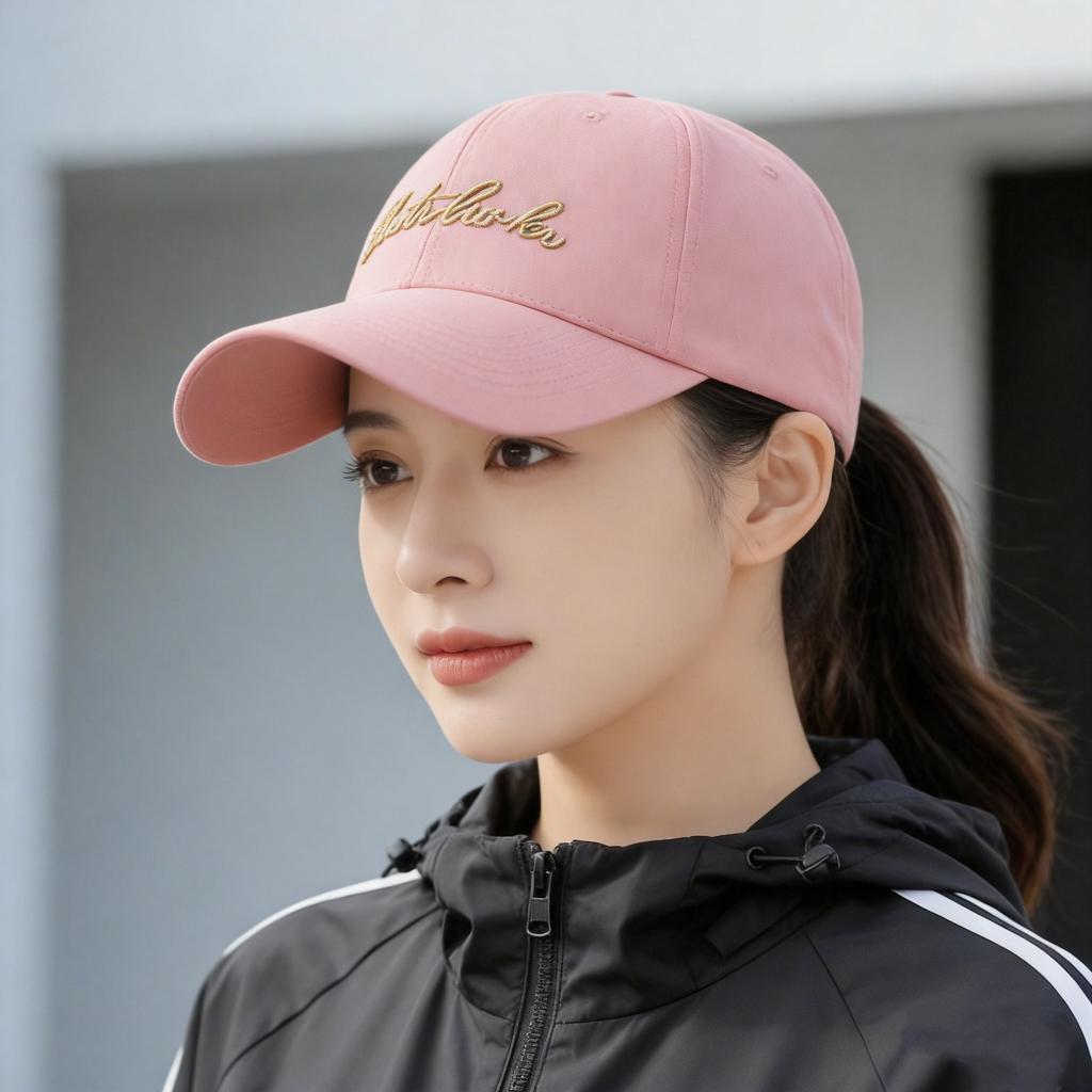 Korean-Style Retro Four-Season Washed Cotton Baseball Cap With Letter Embroidery, Unisex Hard-Top Simple Casual Dad Hat