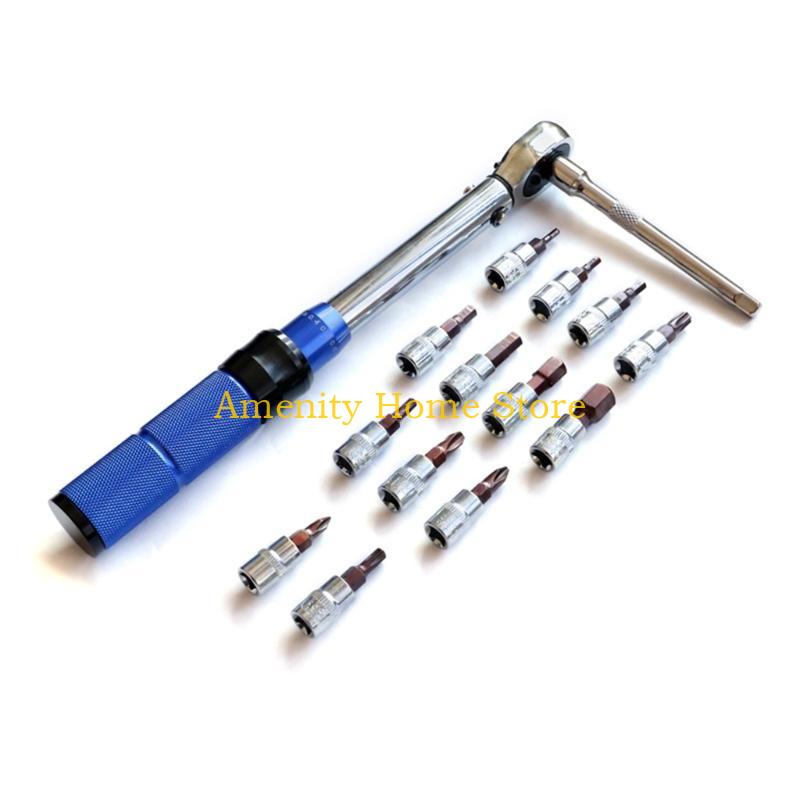 F26C 21 Piece Torque Wrench Set HighAccurate 2-24Nm, 1/4" Drive for Bike Motorcycle