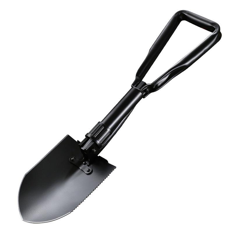 Changlin 502 Black Manganese Steel Large Portable Combat Shovel with Three-Fold Handle, Multi-Functional Outdoor Entrenching Tool.
