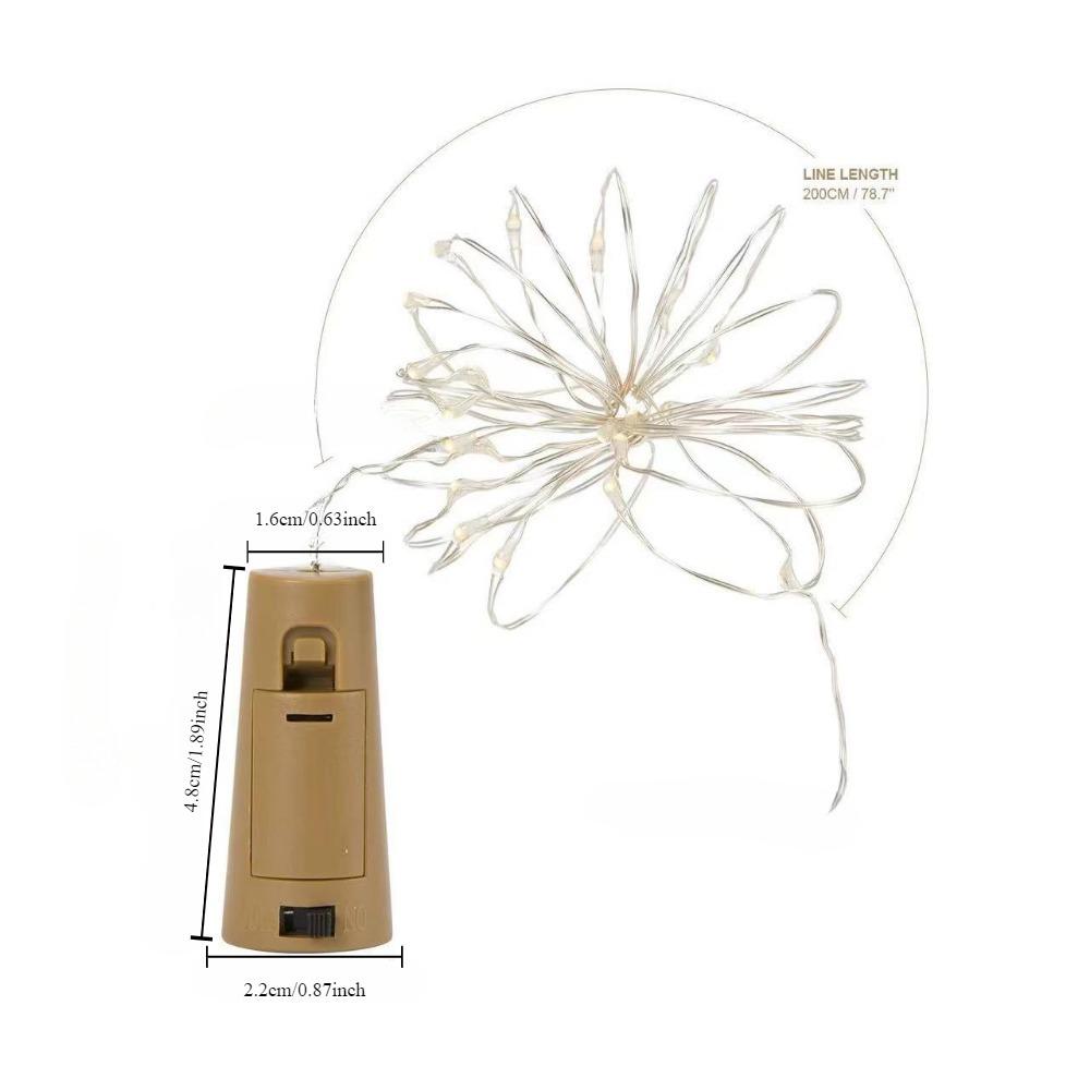 Solar Copper Wire Wine Bottle Fairy Lights - Battery-Powered Christmas Courtyard Decoration