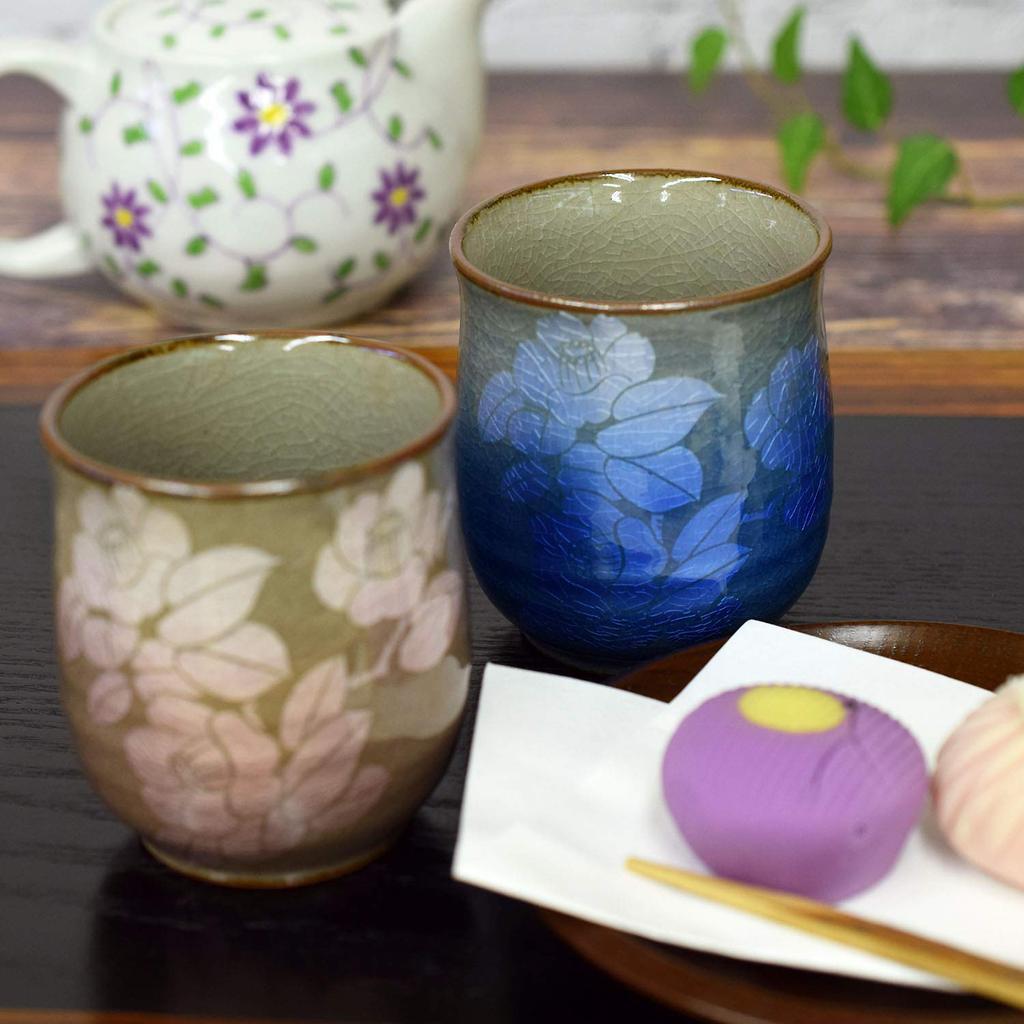 Kutani Ware Pair Teacup Ginsai Sanchaka Couple Teacup 60th Birthday Present Gift