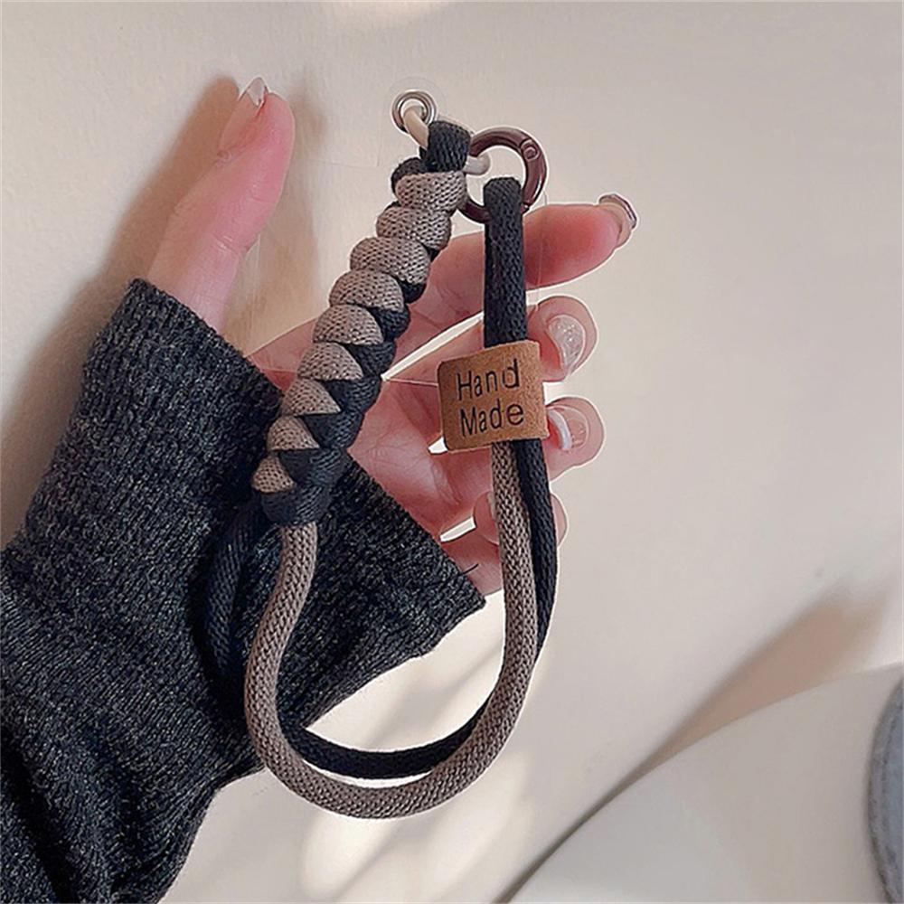 Cute Label Korean Mobile Phone Candy Color Twist Rope Bracelet Chain Black Rope For iPhone 14 13 12 11 Pro Max Samsung Flip 3 4