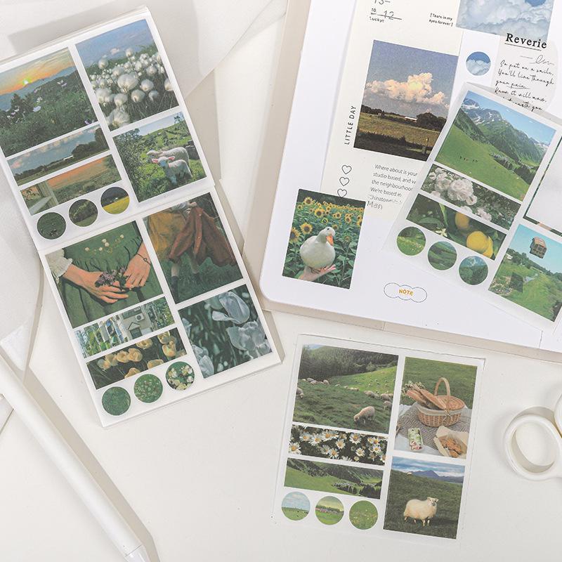 One Moment, One Scene: Fresh Oil Painting Sticker Book – 6 Designs for Journals and Decor