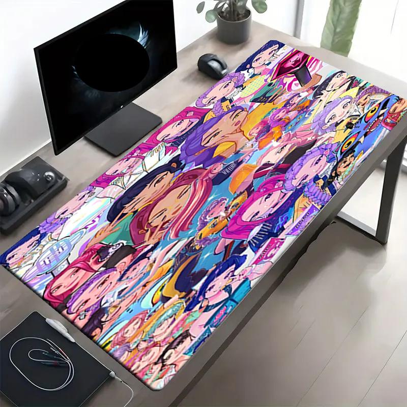 Tappetino per Mouse con Stampa KPop Demon Hunters, Tappetino Antiscivolo per Tastiera da Desktop, per PC Laptop Gaming Lavoro Uso Quotidiano, Fantastico Regalo Sorpresa per Festival