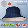 62-64cm XXL Große Größe Wendbare Fischerhüte für Herren Herbst Winter Plüsch und Verdickt Fischerhut Unisex Große Größe Warme Mützen