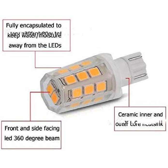 (8-Pack) 2.5W LED Replacement Landscape Pathway Light Bulb 12V AC/DC Wedge Base T5 T10 for Malibu Paradise Moonrays and More,Warm White 3000K,Whie