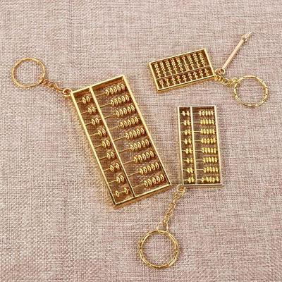 Creative Crafts Alloy Abacus Pendant Removable Fortune-attracting Abacus Keychain Gold-plated Calculator Ornament Home Decor