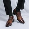 Hochwertige Dicke Hohe Absätze 6cm Britische Gesellschaftsschuhe Herren Brogue Plateau Lederschuhe Herren Formelle Business Leder Für Herren