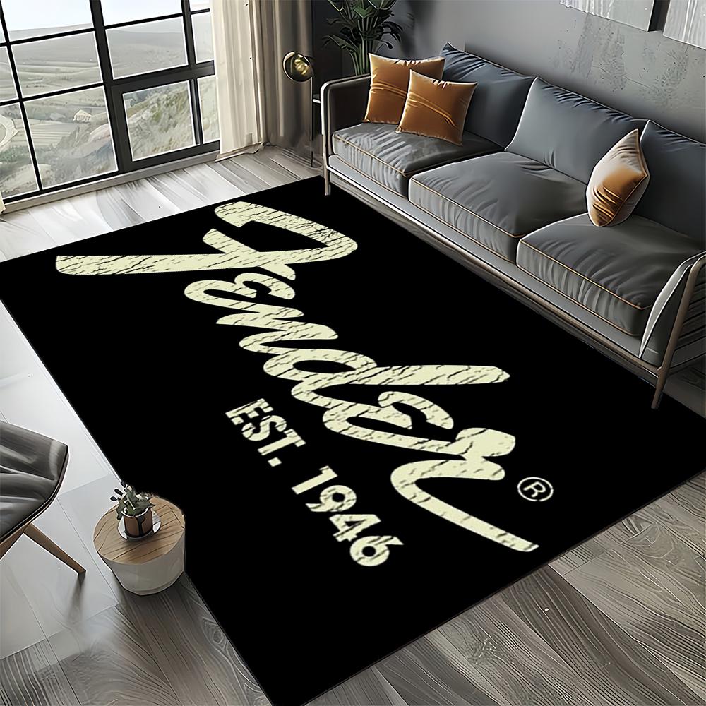 27 Styl Nowy Fender Retro Gitara Instrumenty Muzyka Dywan 3D do Salonu Sypialni Domu Dekoracja Sofy, Antypoślizgowa Mata Podłogowa