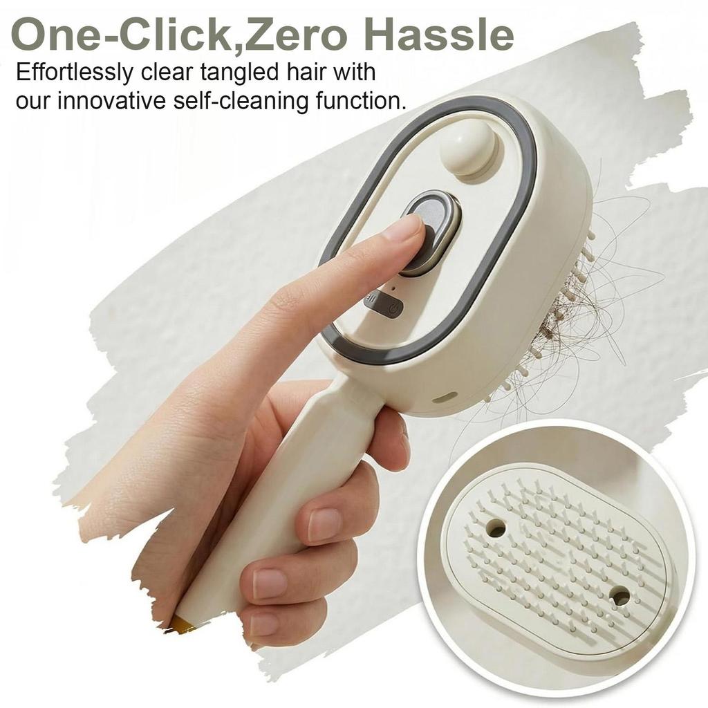 Electric Spray Air Cushions Massage Comb 3 in 1 Self Cleaning Steam Essential Oil Brush Rechargeable Spray Scalp Massager Combs