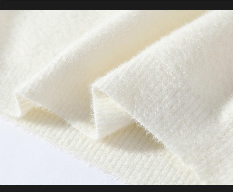 Herren Nerz Samt Fleecefutter Kaschmirpullover - Warmer lockerer Winterpullover mit halbem Stehkragen