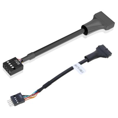 Câble convertisseur USB 3.0 vers USB 2.0 (19/20 broches vers 9 broches mâle/femelle) pour rallonge de carte mère