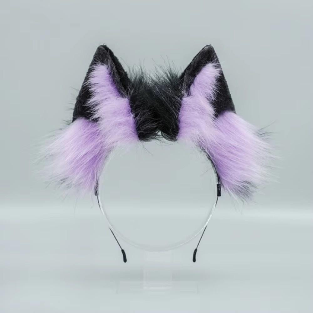 Furry Cat Ears Headband Plush Wolf Dog Hair Band Sweet Animals Hair Hoop Cosplay